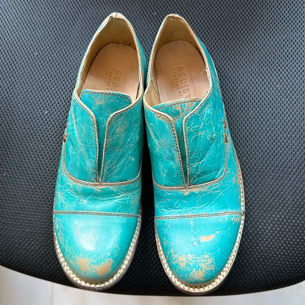 Bed Stu Turquoise Leather Flats